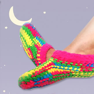 Babuchas acolchadas. Babuchas calentadoras. Babuchas tejidas a mano. Babuchas en lana. Talykí Taller de Tejidos y diseño textil